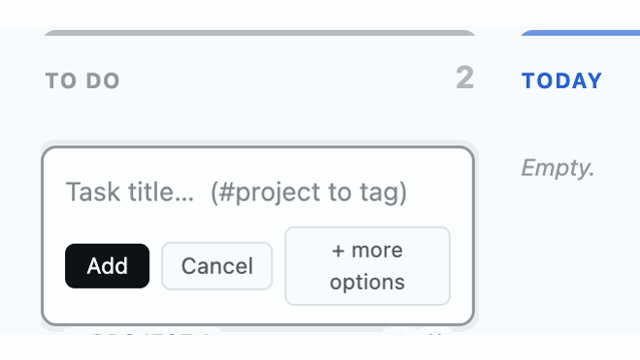 Daylot quick-add field in the To Do column